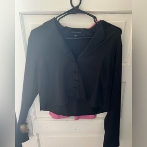 Cropped Satin Long Sleeve